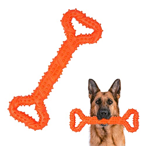 MaikcQ 33 cm langlebiges Hunde-Kauspielzeug für aggressive Kauer mit konvexem Design, starke Hundezahnreinigung, Spielzeug für mittelgroße und große Hunde