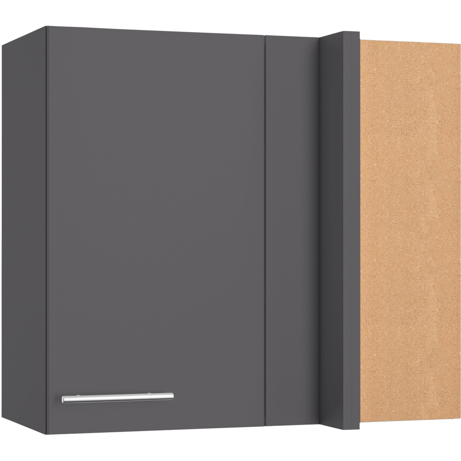 Optifit Eckoberschrank Ingvar420 80/ 45 x 70,4 x 34,9 cm Anthrazit Matt