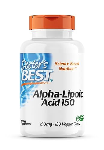 Doctor's Best, Alpha-Lipoic Acid 150 ( Alpha-Liponsäure ), 150mg, 120 vegane Kapseln, Laborgeprüft, Glutenfrei, Sojafrei, Vegetarisch