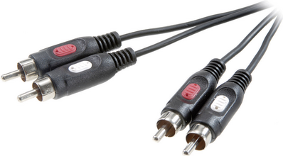 SpeaKa Professional Cinch Audio Anschlusskabel [2x Cinch-Stecker - 2x Cinch-Stecker] 1.50 m Schwarz (SP-7869764)