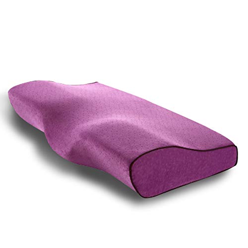 PORRASSO Memory-Schaum Kissen Kopfkissen Ergonomisches Nackenstützkissen Atmungsaktiv Abnehmbarer Waschbarer die Schlafqualität zu Verbessern für Seitenschläfer Rückenschläfer Bauchschläfer - Violett