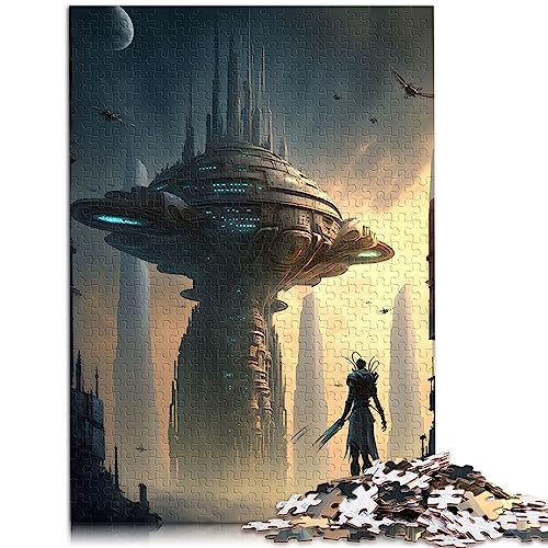 Alien City 1000 extra große Teile Puzzle Holzpuzzle Relax-Puzzlespiele-Denksport-Puzzle 19,7 x 29,5 Zoll