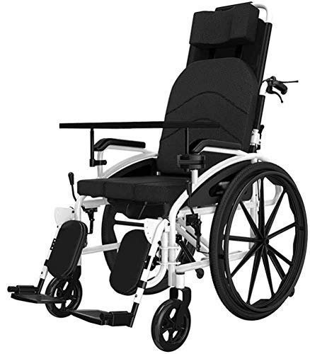 AOLI Liegender Rollstuhl, Superleichtgewicht, Aluminium-Rahmen Rollstuhl, Folding Manuell Selbstfahrer, mit 18-Zoll-Quick Release Sport Räder und 18-Zoll-Sitz für Senioren Behinderte