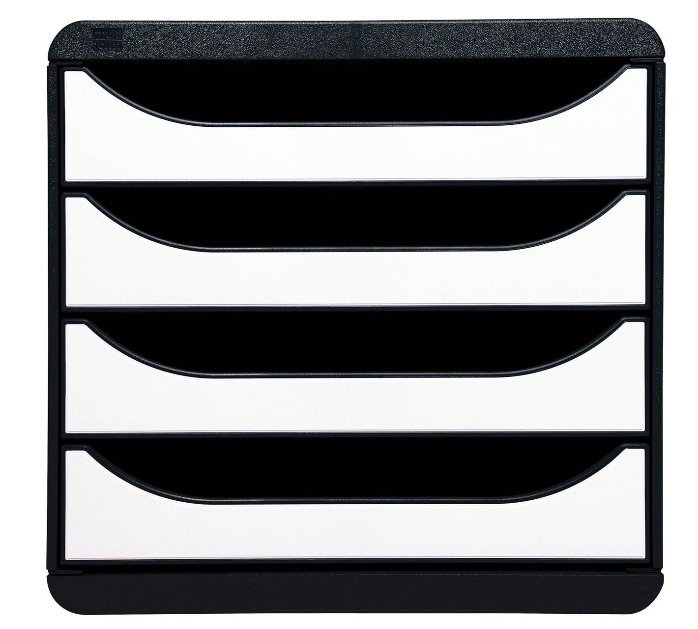 Schubladenbox A4, 4 Schübe - schwarz/weiß 2