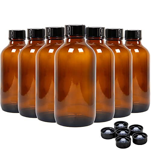Youngever 16er Pack Braunglasflaschen mit Deckel, nachfüllbarer Behälter für ätherische Öle, Vanilleextrakt und mehr (120ML)