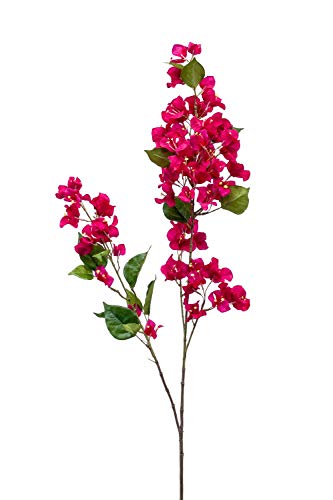 artplants.de Dekozweig Bougainvillea MONELS mit Blüten, pink, 115cm - Bougainvillea künstlich/Kunst Drillingsblume