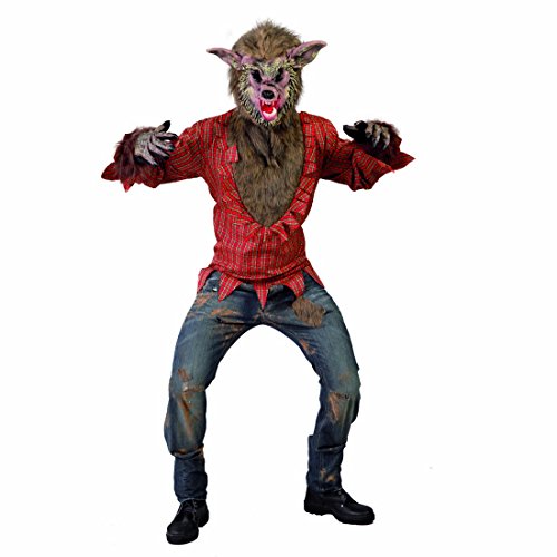 Amakando Böser Wolf Halloweenkostüm Werwolfkostüm L 52/54 Halloween Wolfskostüm Bestie Horrorverkleidung Werwolf Kostüm Herren Ungeheuer Gruseloutfit