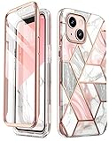 i-Blason Glitzer Hülle für iPhone 13 Mini (5.4‘’) Handyhülle 360 Grad Case Bumper Schutzhülle Cover [Cosmo] mit Displayschutz 2021 (Marmor)