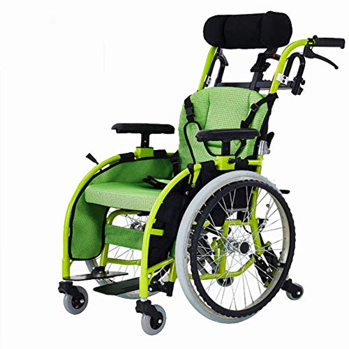HYRL Rollstuhl, Kinder Rollstuhl Klappbarer Leichter Rollstuhl Tragbarer Cerebralparese Kinder Behindertenwagen - für Kinder und Kinder mit besonderen Bedürfnissen