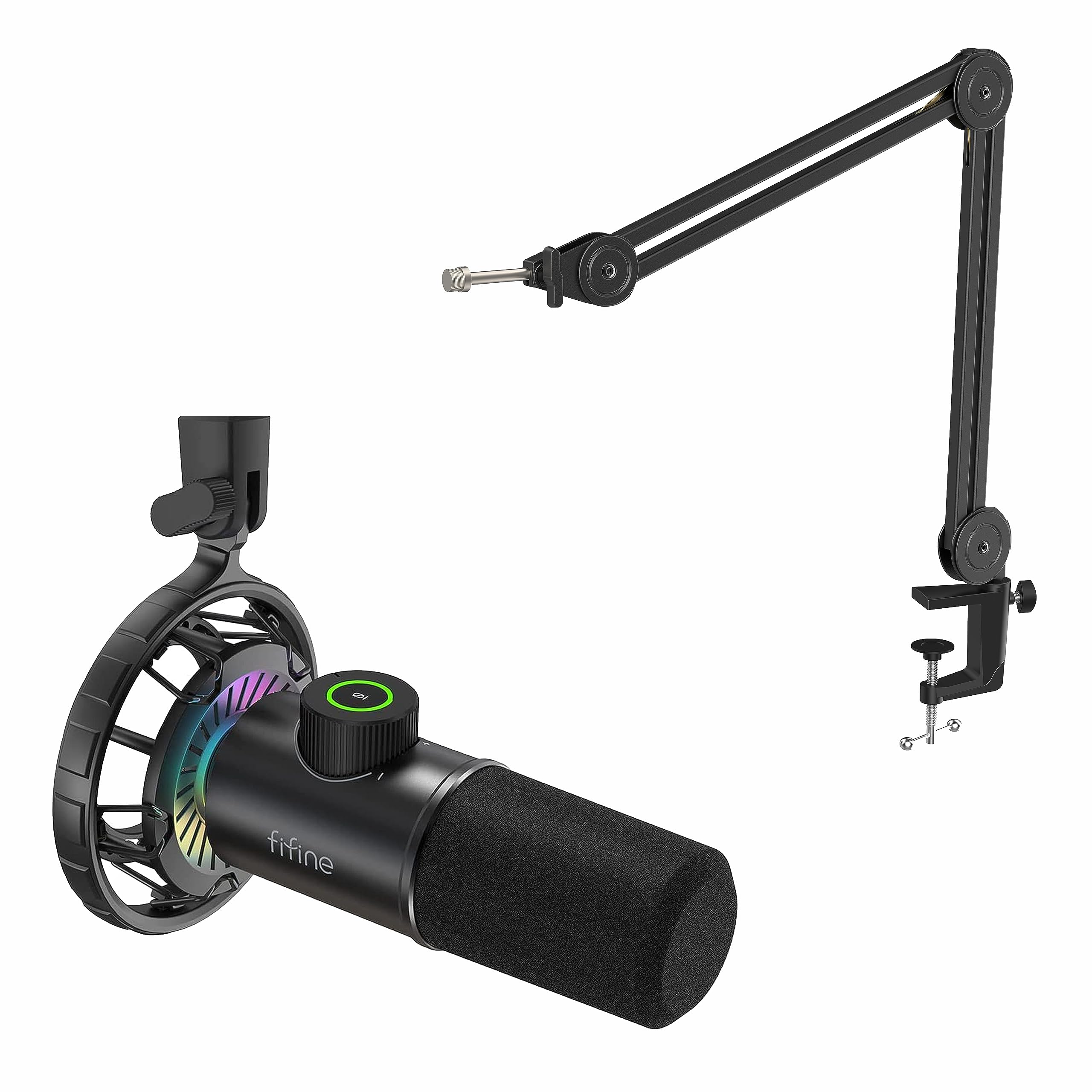 FIFINE Mikrofon Arm Einstellbarer Mikrofon Ständer BM63, Mikrofon PC USB C,Gaming Mikrofon (K658) für PS4 PS5 MAC