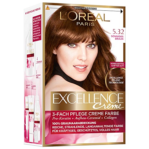 L'Oréal Paris Excellence 5.32 Sonniges Braun, 3er Pack (3 x 1 Stück)