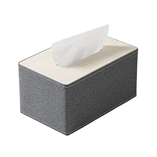 ZXGQF Tissue Box Rechteckiger Papierhandtuchhalter Für Zuhause, Büro, Auto, Autodekoration Tissue Box Holder, Cloth Grey