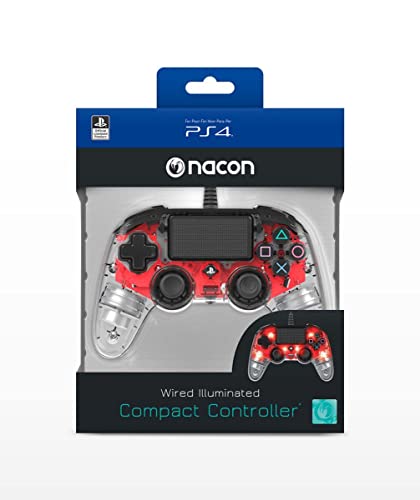 Nacon Compact Light Edition Gamepad PlayStation 4 Rot, Transparent