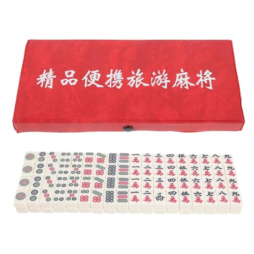 ppARK Mahjong 1 Set Spielzeug Mini Mahjong Fliesen Chinesisches Brettspiel Mahjong Kit Tragbares Mahjong Muttertagsgeschenk Mahjong Spiel