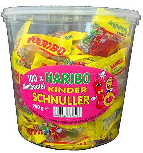 300 Beutel Haribo Minibeutel Kinder Schnuller3 x 980g Orginal 3 Boxen für Karneval Party Mitbringsel
