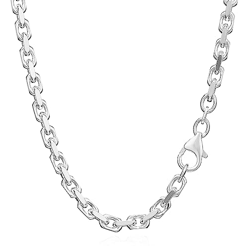 NKlaus 50cm Ankerkette Halskette Massiv 925 Sterlingsilber Diamantiert 3,80mm 30,5g 5892