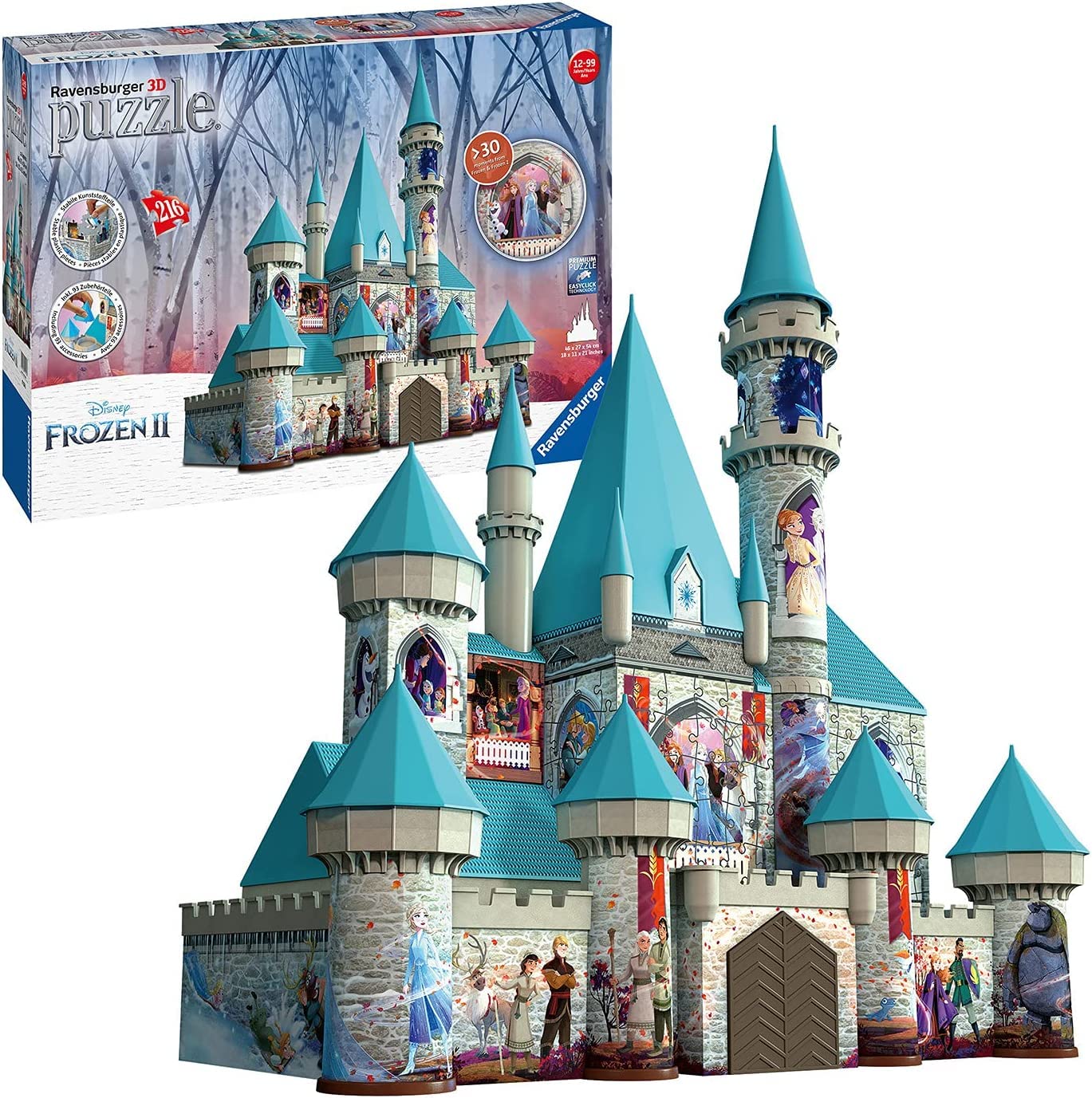 Ravensburger 3D Puzzle 11156 - Disney Frozen 2 Schloss - 216 Teile - Für alle Eisköniginnen Fans ab 10 Jahren