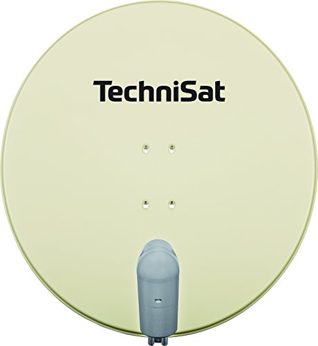TechniSat SATMAN 850 PLUS – Satellitenschüssel für 4 Teilnehmer (85 cm Sat Spiegel mit Masthalterung und UNYSAT Quattro-Switch LNB im Wetterschutz-Gehäuse) beige