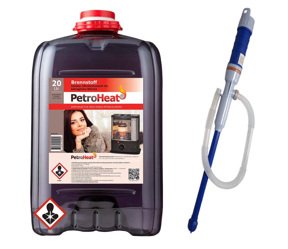 CAGO Petroleum Kanister, für eine saubere Verbrennung (20 Liter mit elektrischer Handpumpe)