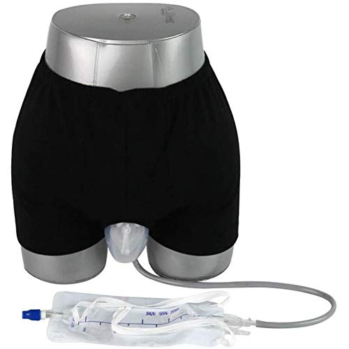 Tragbarer tragbarer Urin-Auffangbeutel Wiederverwendbarer männlicher Urinal-Pee-Beinbeutel 500 ml, Auffangbeutel Silikon-Urin-Trichter-Pee-Halter-Sammler mit Katheter