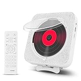 CD-Player mit Bluetooth – Wandmontierbarer Musik-Player Home Audio Boombox mit LCD-Display und Staubschutz, integrierte HiFi-Lautsprecher mit Fernbedienung FM Radio MP3