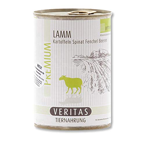 Premium Lamm mit Kartoffeln, Spinat, Fenchel & Beeren 800g Nassfutter | 65% Fleisch- und Fischanteil | Hundenahrung | ohne Konservierungsstoffe, keine chemischen Farb-, Duft- und Lockstoffe (10x800g)