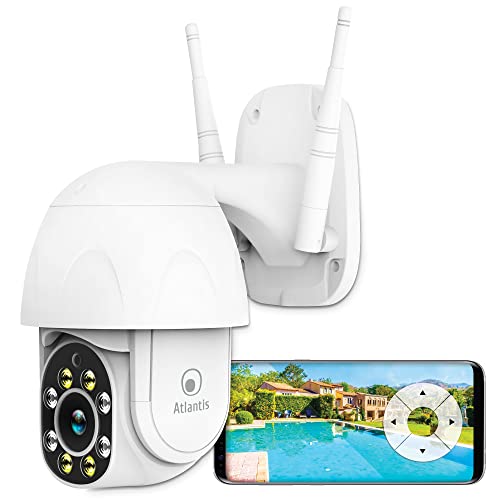 Atlantis WiFi-Überwachungskamera für den Außenbereich, motorisierte Pfanne und Neigung, A14-SC930-PT, 2M Pixel 1920x1080p, IP64, Nachtsicht in Farbe oder B/N 15m, SD-Slot, Onvif, Wireless, APP Tuya