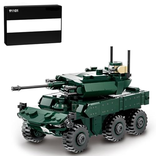 Spicyfy Militär Gepanzertes Fahrzeug, Panther Flugabwehr-Panzerwagen Bausteine Konstruktionsspielzeug Modell, 381 Stück Army Militär Panzer Spielzeug Bausatz für Kinder