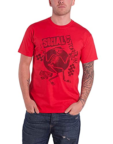 Social Distortion T Shirt Speakeasy Checkerboard Band Logo Nue offiziell Rot