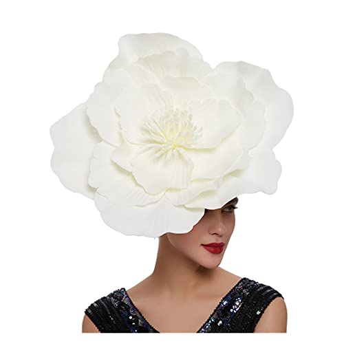 Blumen-Haarband, Schleife, Fascinator, Hut, Kopfschmuck, Braut-Make-up, Abschlussball, Fotoshooting, Fotografie, Haar-Accessoires (Color : Ivory, Size : 1)