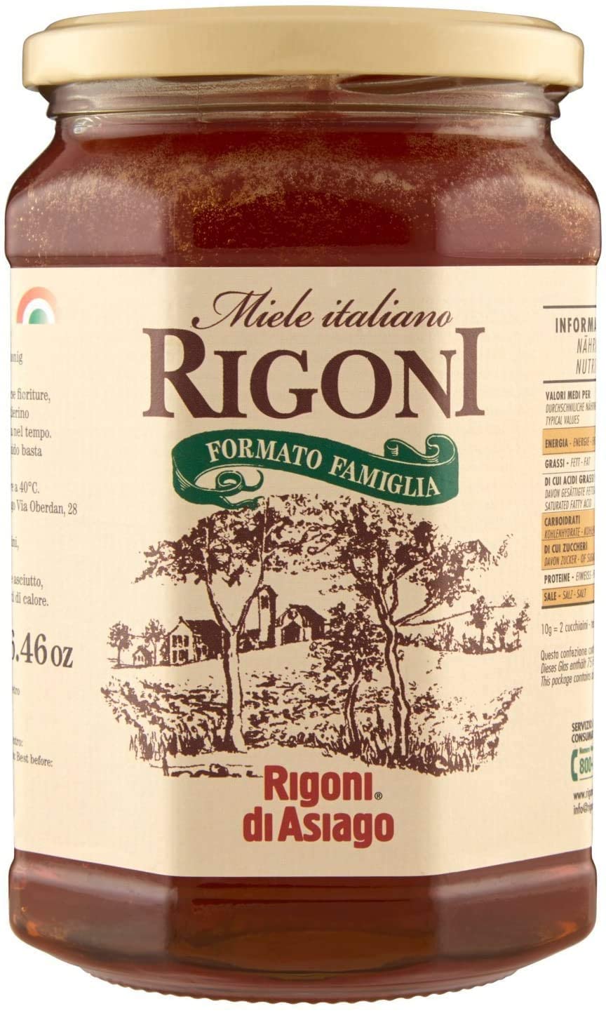 3x Rigoni di Asiago Miele Italiano Formato Famiglia Honig Familienformat Einmachglas 750g 100% Italienisches Produkt Italienische Imkers Bienenstockprodukte