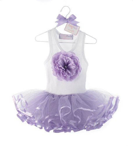 mudpie 192080 Tütü-Kleid weiß lila Purple Buds TuTu Dress