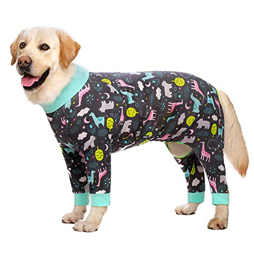 NashaFeiLi Haustier-Kleidung, Hunde-Overall aus Baumwolle, für große Hunde (26#, Giraffe, grau)