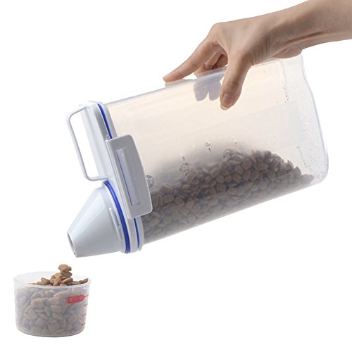 omem Pet Food Container mit abgestufter Tasse und Seal Schnallen Food Spender