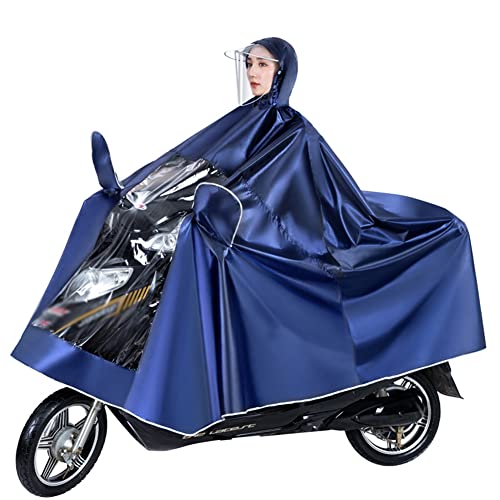 JTYX Motorrad Wasserdichter verlängerter Poncho Motorrad Anti-Fog-Regenbekleidung mit Spiegelschlitzen Motorradfahren Großer Regenschutz Elektromobilität Scooter Cape Coat