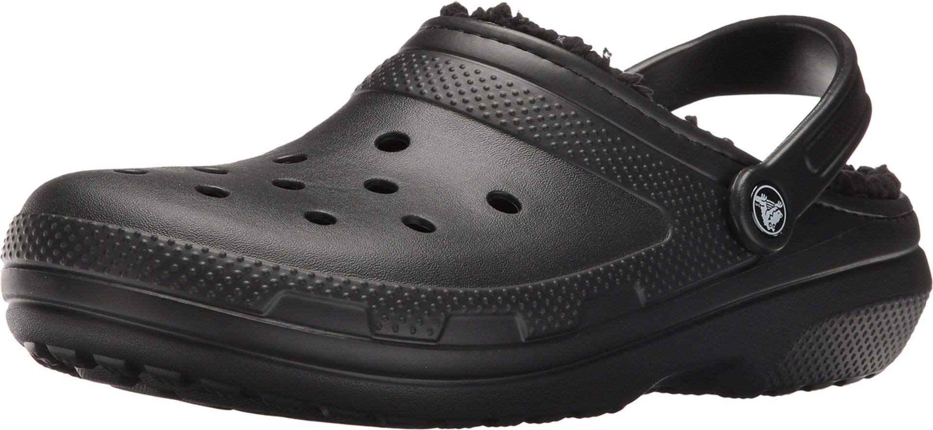 Crocs unisex-adult Classic Lined Clog Clog, Black/Black, 38/39 EU