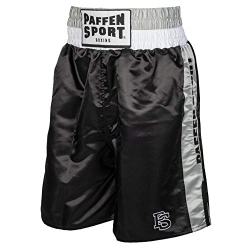 PAFFEN SPORT «PRO Mexican» Profi-Boxerhose; Farbe: Schwarz/Silber; Größe: L