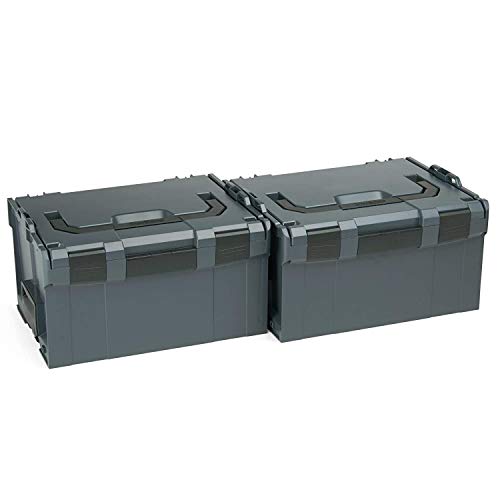 Werkzeugkoffer leer | 2x Bosch Sortimo L BOX 238 | Sortimentskasten Kunststoff Gross | Werkzeugkiste Werkzeugbox | Idealer Sortimentskoffer groß