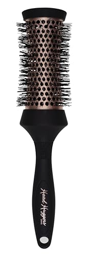 Denman Medium Thermo Ceramic Hourglass Hot Curl Brush, Hair Curling Brush for Blow-Drying, Straightening, Defined Curls, Volume & Root-Lift - Rose Gold & Black