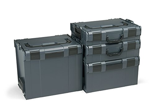 Bosch Sortimo L-Boxx Werkzeugkoffer Set | Größe 102-374 in Anthrazit | Bosch Werkzeugkoffer Leer | Kompatibel mit L-Boxx