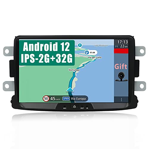 YUNTX Android 9 Autoradio Kompatibel mit Dacia Sandero/Renault Duster/Logan - 8 Zoll GPS mit navi Bluetooth - 2G32G / Dab+ / Lenkradsteuerung/USB/Carplay/WiFi/4G/MirrorLink (mit rückfahrkamera)