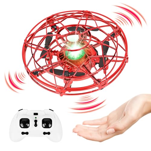 Weinsamkeit Fliegendes Spielzeug, Mini UFO Drohne Fliegender Ball mit Fernbedienung Handgesteuerter Hover Flying Ball mit LED & 3D-Flip Outdoor-Spielzeug Geschenke für Kinder Jungen Mädchen 6-12 Jahre