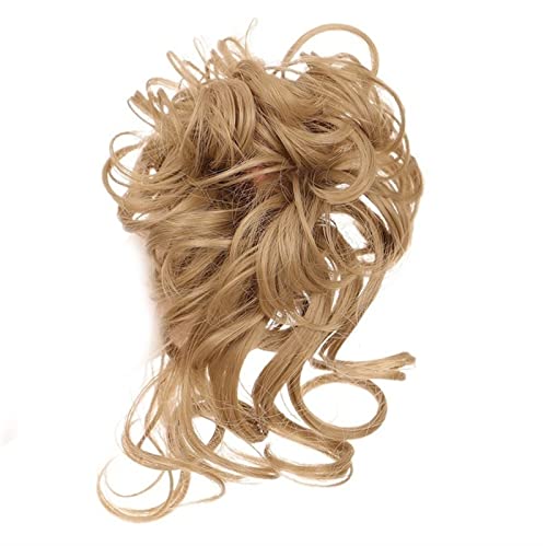 Haarteil Pieces Lockiges Wellen-Haarknoten-Haargummi for Frauen, unordentlicher Dutt-Haarteil, zerzauste Hochsteckfrisur-Haarknoten, Verlängerung, elastisches Haarband Dutt (Color : 0016)