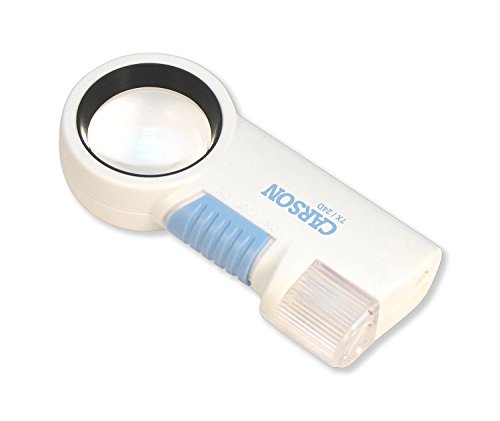 Carson MagniFlash Lupe mit 9-facher Vergrößerung, asphärisch geschliffener Linse und LED-Beleuchtung mit Taschenlampenfunktion