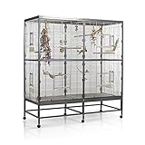 Montana Cages | Vogelvoliere Paradiso 150 | Antik-Platinum | Voliere für Wellensittiche, Nymphensittiche & Co.