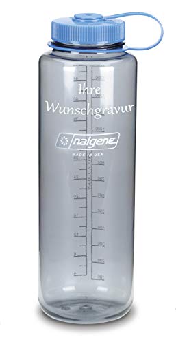 Nalgene Flasche 'Everyday Weithals' Silo - 1,5 L (grau, mit Namensgravur, 1,5 Liter, 1,5 Liter)