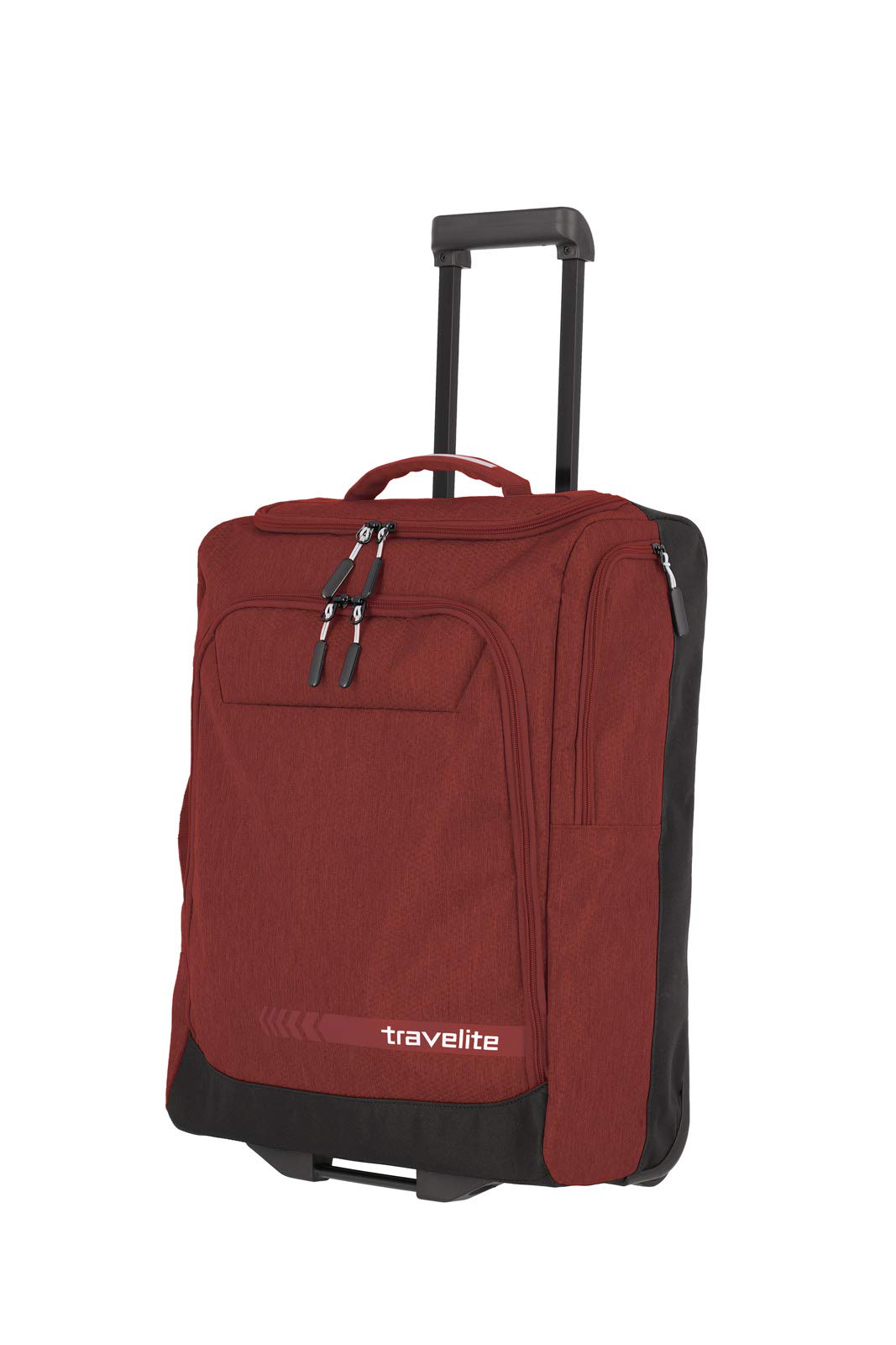 travelite Trolley Reisetasche Größe S Handgepäck, Gepäck Serie KICK OFF: Praktische Reisetasche mit Rollen für Urlaub und Sport, 55 cm, 44 Liter, Rot