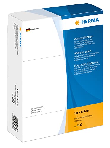 HERMA Adress-Etiketten, 148 x 105 mm, einzeln, weiß