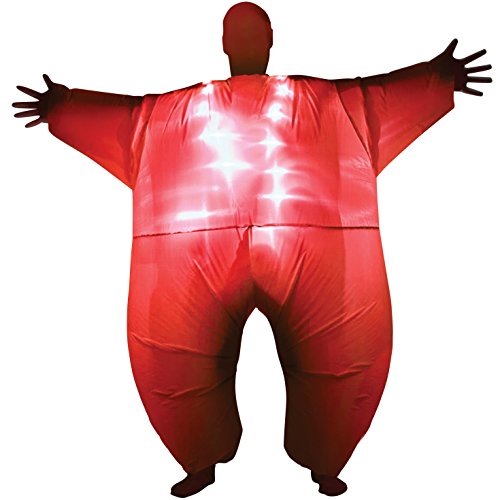 Morph Rotes Leuchtendes Aufblasbares Kostüm für Erwachsene, MegaMorph - Einheitsgröße