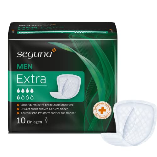SEGUNA MEN Extra, Inkontinenzeinlagen für Männer, Inkontinenz Slipeinlagen, Hygiene-Einlagen bei leichter bis mittlerer Blasenschwäche (Sparpaket (8 x 10 Stück))